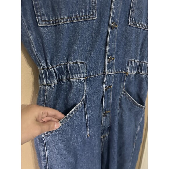 We the Free People Women's Marla Denim Jumpsuit Short Sleeve Size S New Utility - Picture 5 of 12